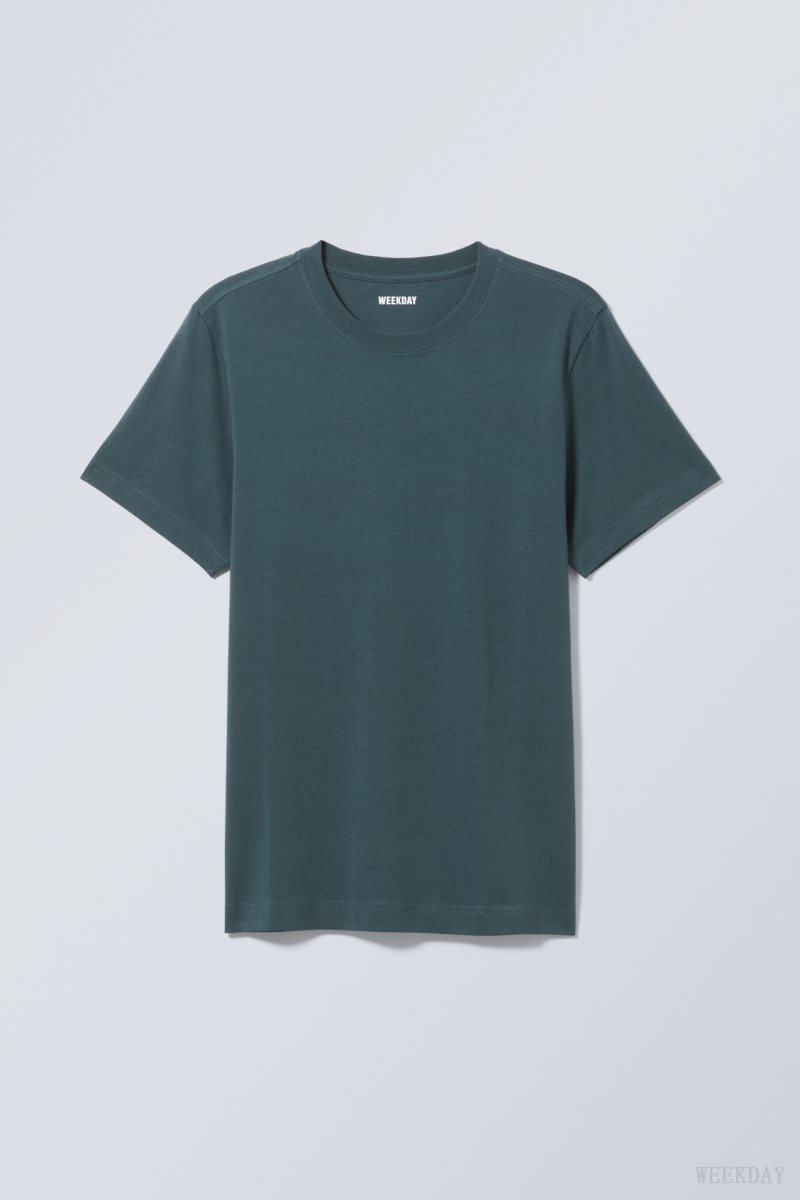 Weekday Standard Midweight T-shirt Dark AZURE | YEQN0314