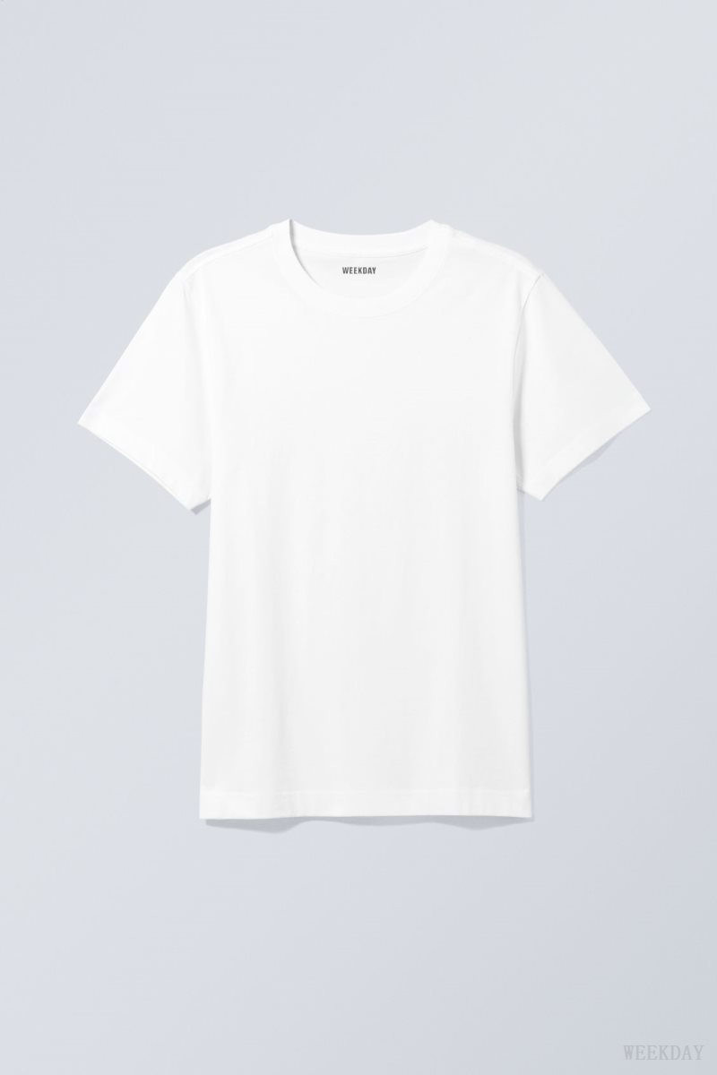 Weekday Standard Midweight T-shirt White | JOFX1772