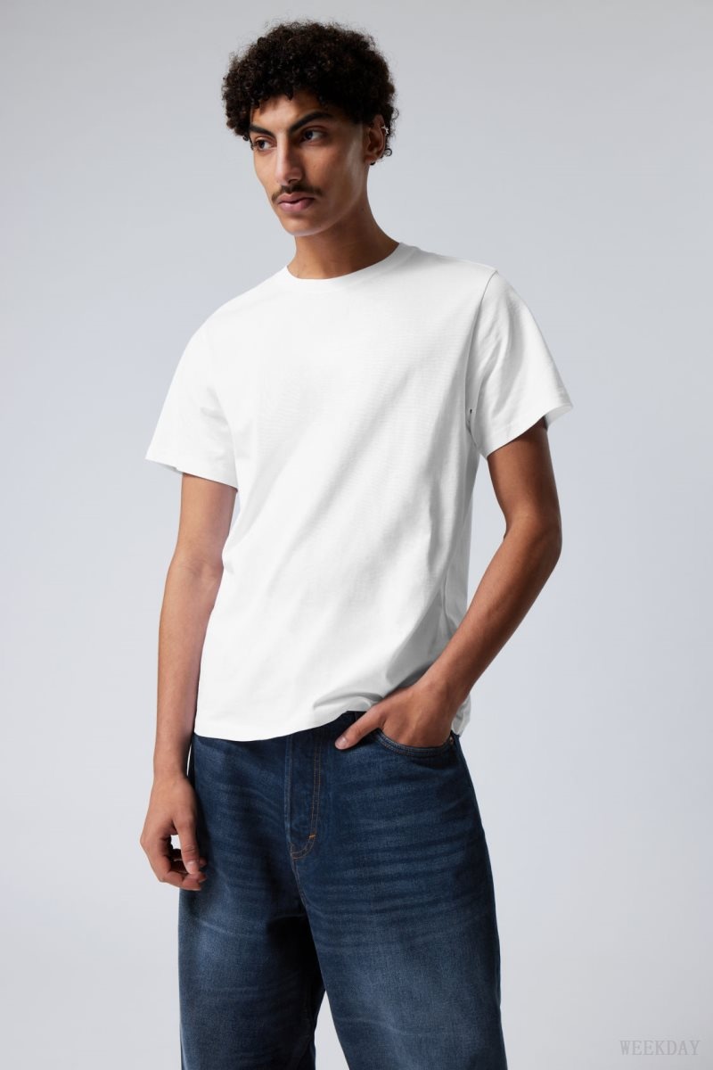 Weekday Standard Midweight T-shirt White | JOFX1772