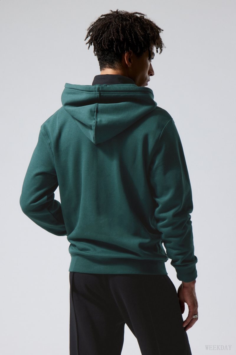 Weekday Standard Midweight Zip Hoodie Green | EPCO2804