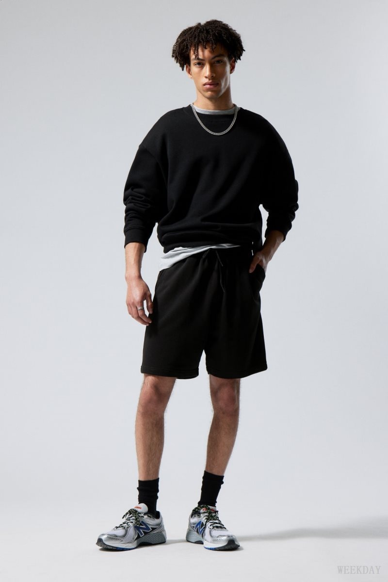 Weekday Standard Sweatshorts Black | UANM8185