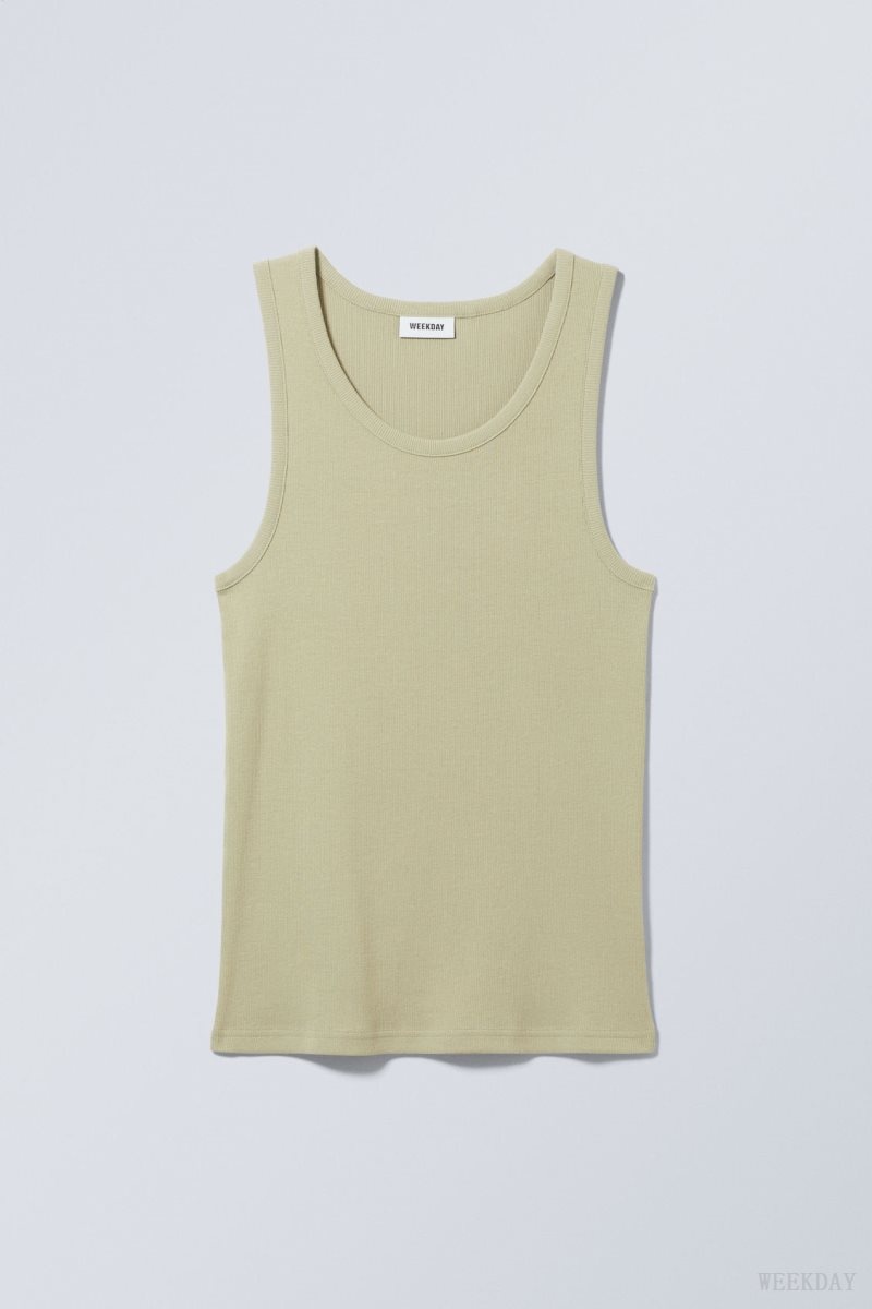 Weekday Standard Tank Top Khaki | LNNR8998