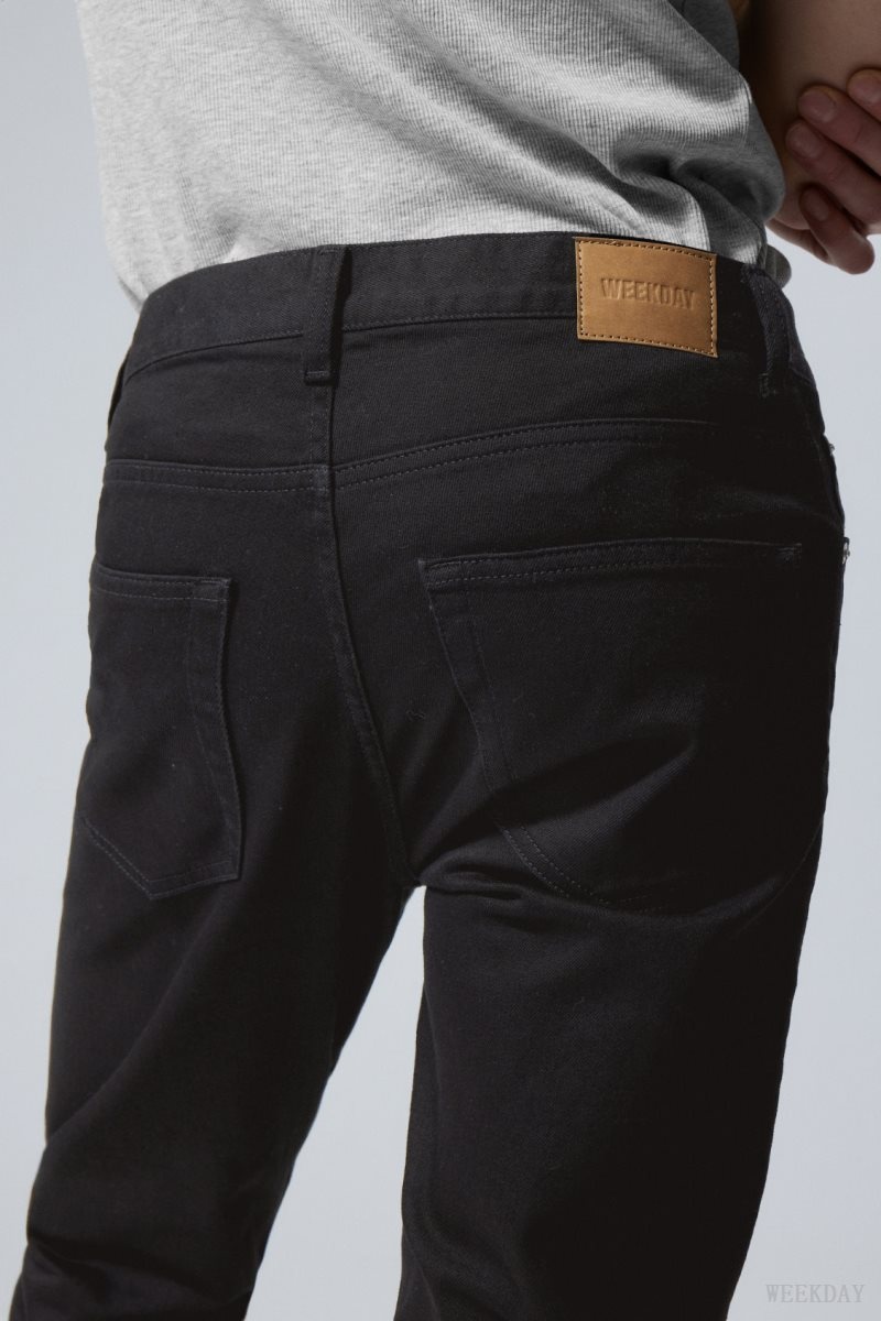 Weekday Sunday Slim Tapered Jeans Black | AATZ4780