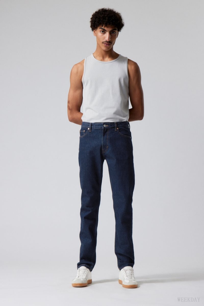 Weekday Sunday Slim Tapered Jeans Blue | YWQR5548