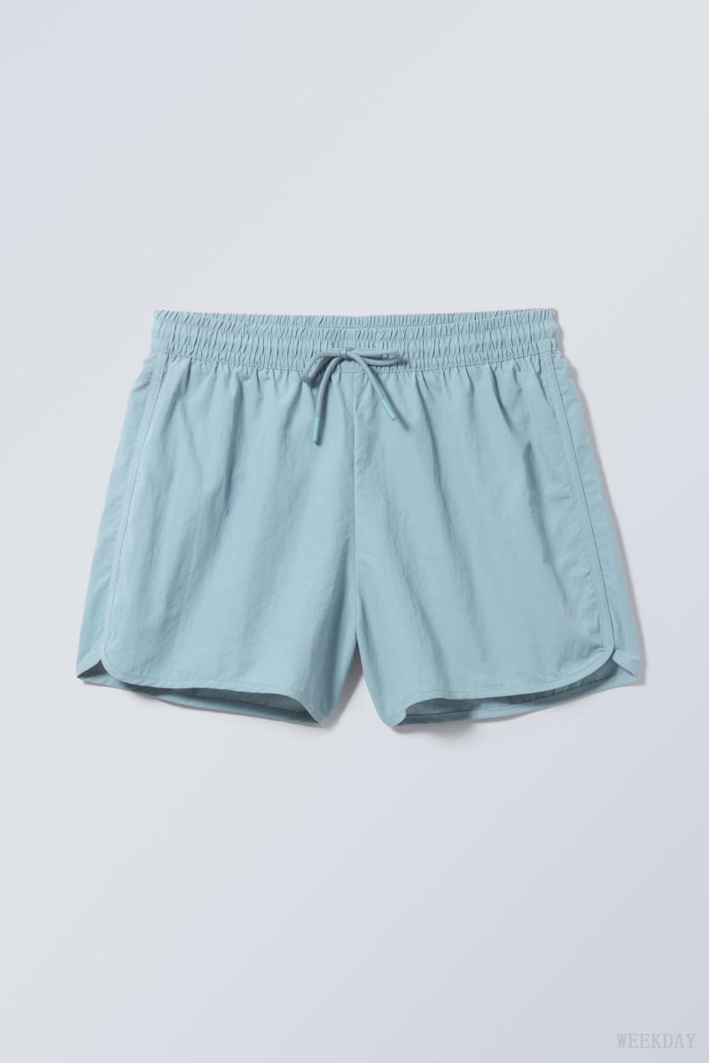 Weekday Tan Structure Swim Shorts Blue | FNJX0568