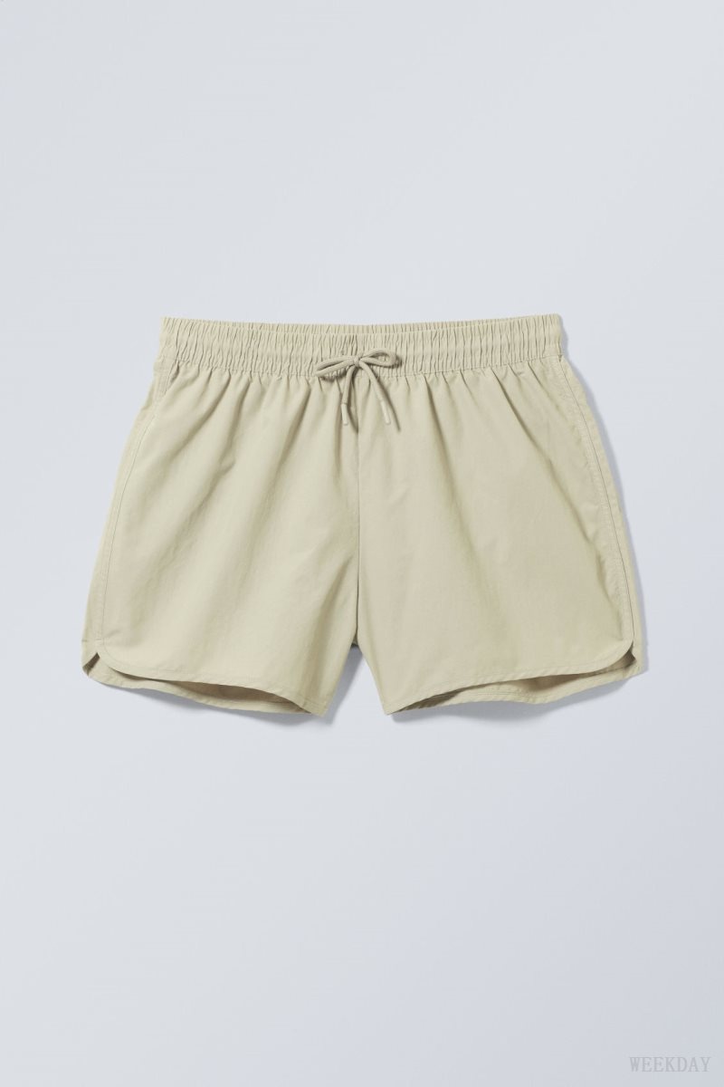 Weekday Tan Structure Swim Shorts Light Dusty Mole | IJNT4693