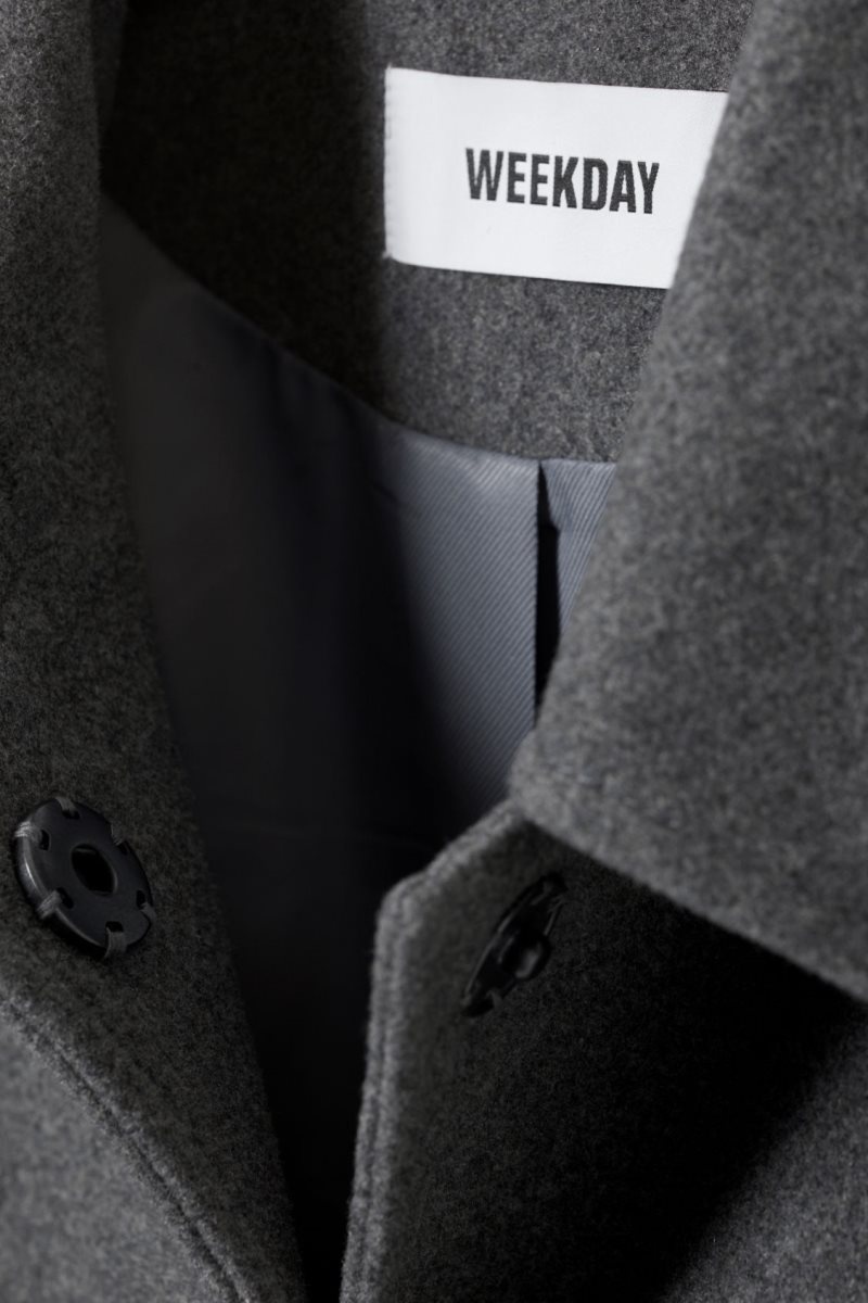 Weekday Tana Wool Blend Jacket Dark Grey | VMQV8391