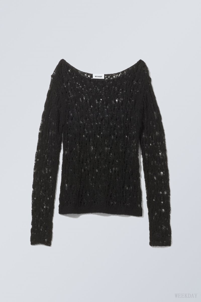 Weekday Teagan Sweater Black | HPGT8190