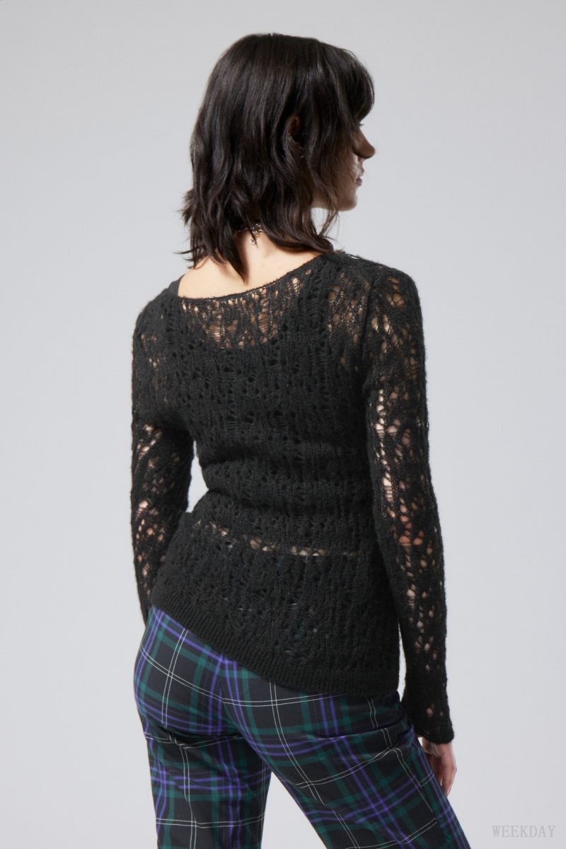 Weekday Teagan Sweater Black | HPGT8190