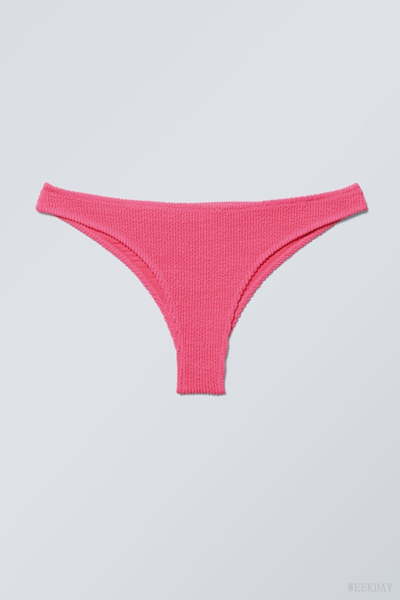 Weekday Textured Brazilian Bikini Bottoms Pink | MDUC4334