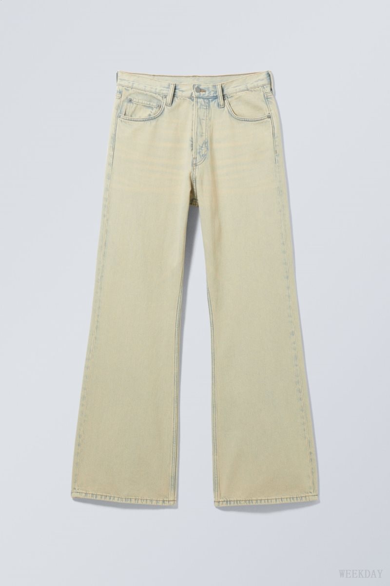 Weekday Time Bleached Bootcut Jeans Sunbleached | KTXS0274