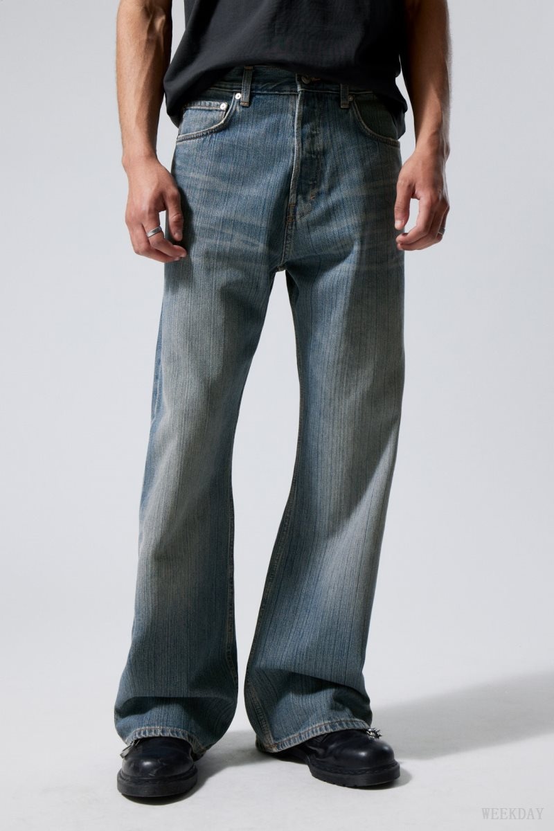 Weekday Time Loose Bootcut Jeans Blue | QJLV1477