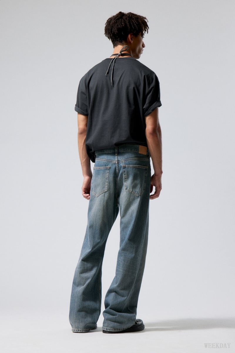 Weekday Time Loose Bootcut Jeans Blue | QJLV1477