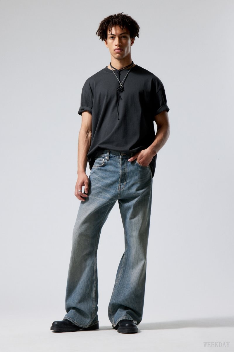 Weekday Time Loose Bootcut Jeans Blue | QJLV1477