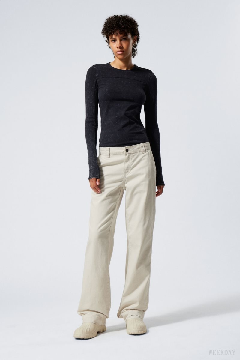 Weekday Tony Cotton Twill Trousers Light Mole | IUGO3408