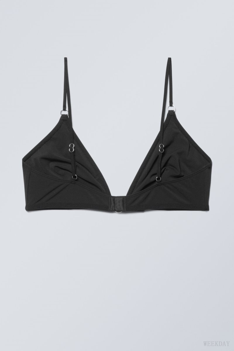 Weekday Tori Piercing Triangle Bra Bra Black | QZDI7283