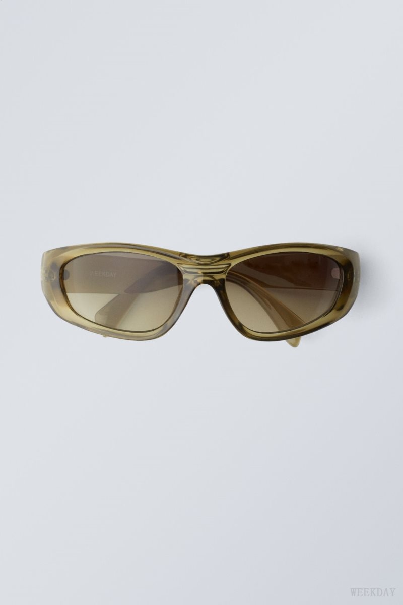 Weekday Trek Sunglasses Khaki | AJMR9779