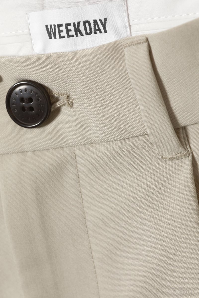 Weekday Uno Loose Suit Trousers Beige | SUBQ3902