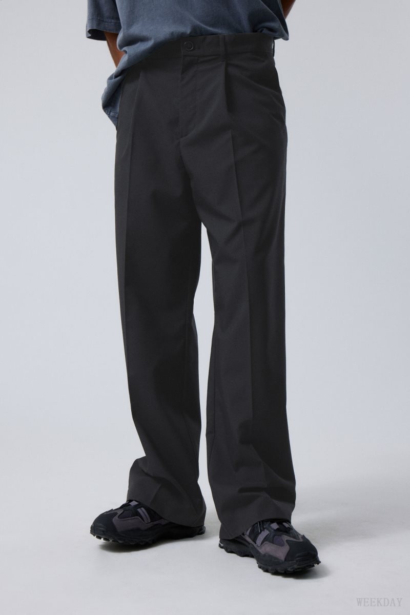 Weekday Uno Loose Suit Trousers Black | VJLI4431