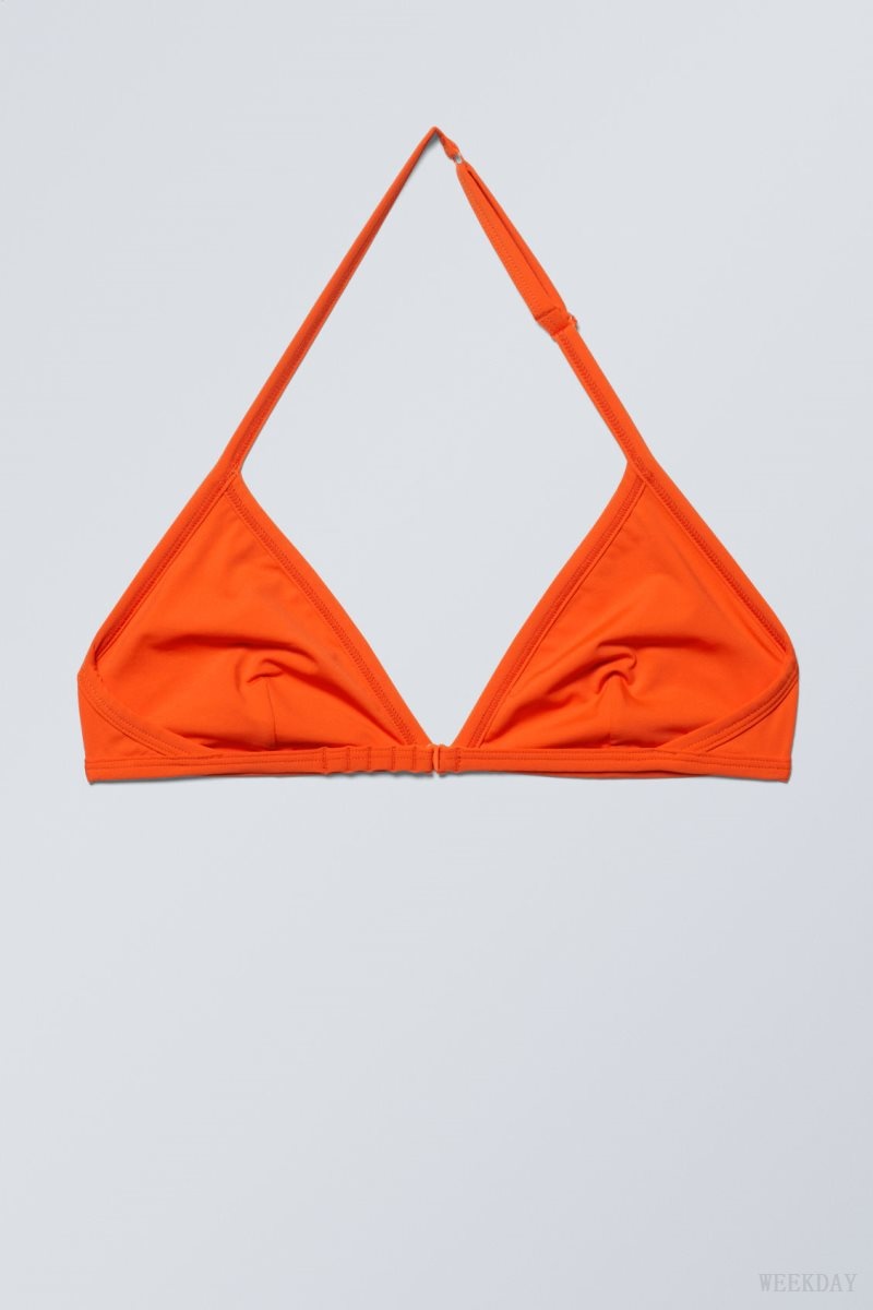 Weekday Vega Halter Triangle Bra Bra Red | RXNU1004