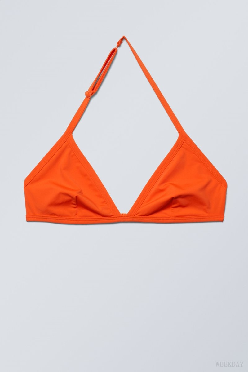 Weekday Vega Halter Triangle Bra Bra Red | RXNU1004