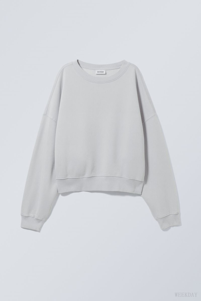 Weekday Wide Heavyweight Sweatshirt Light Blue | YXRC0054