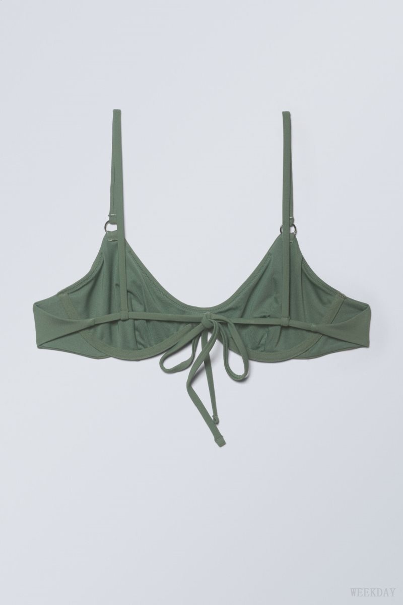 Weekday Wire Bikini Top Olive Green | TMVA5756