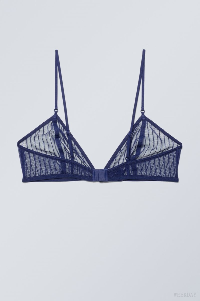 Weekday Zelda Lace Bralette Bralette Navy | WOBW5711