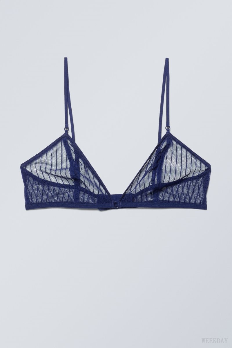 Weekday Zelda Lace Bralette Bralette Navy | WOBW5711