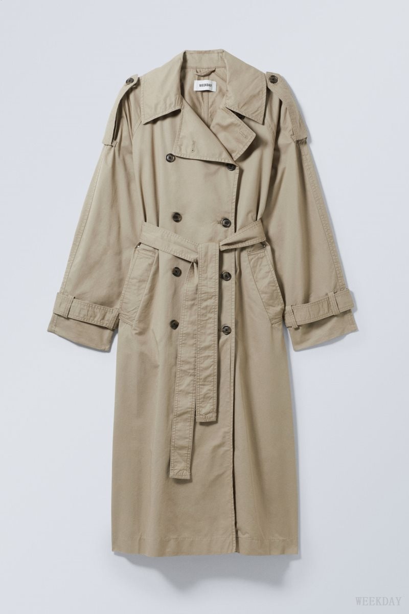 Weekday Zenni Oversized Trench Beige | ELHZ1539