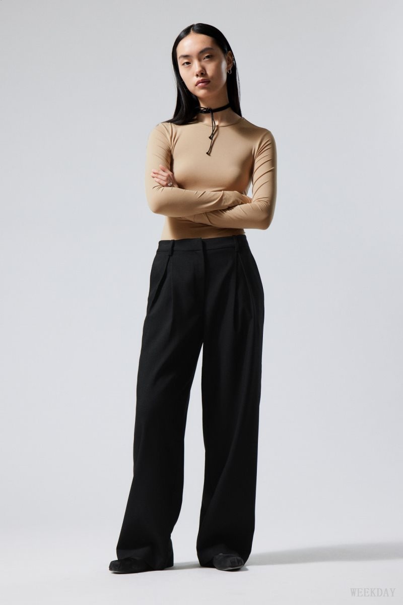 Weekday Zia Suit Trousers Black | UBVG4299