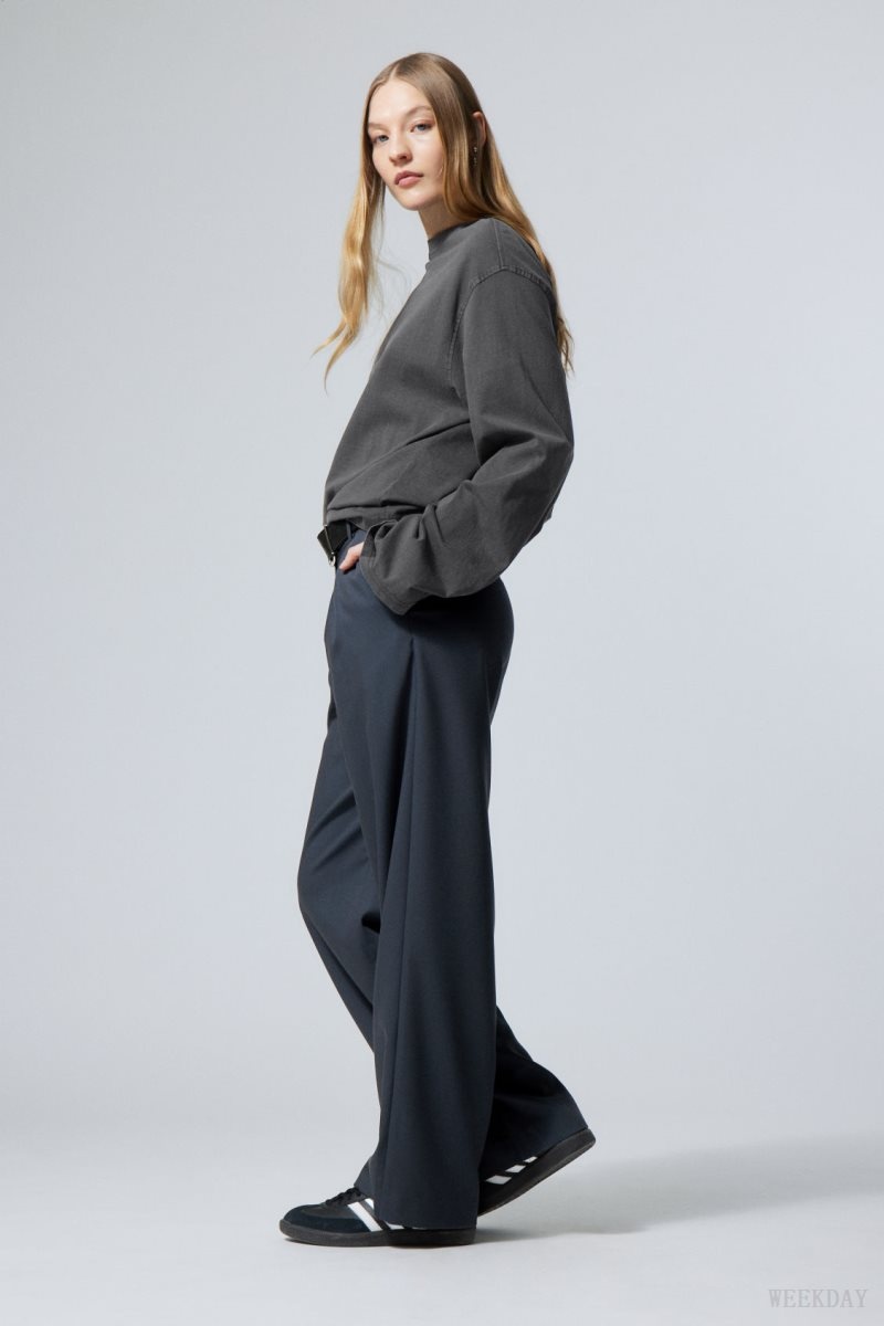 Weekday Zia Suit Trousers Dark Blue | FGUU6066