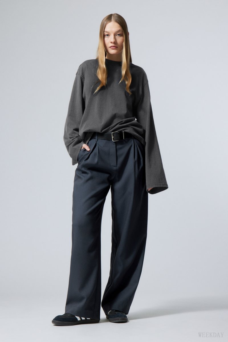 Weekday Zia Suit Trousers Dark Blue | FGUU6066