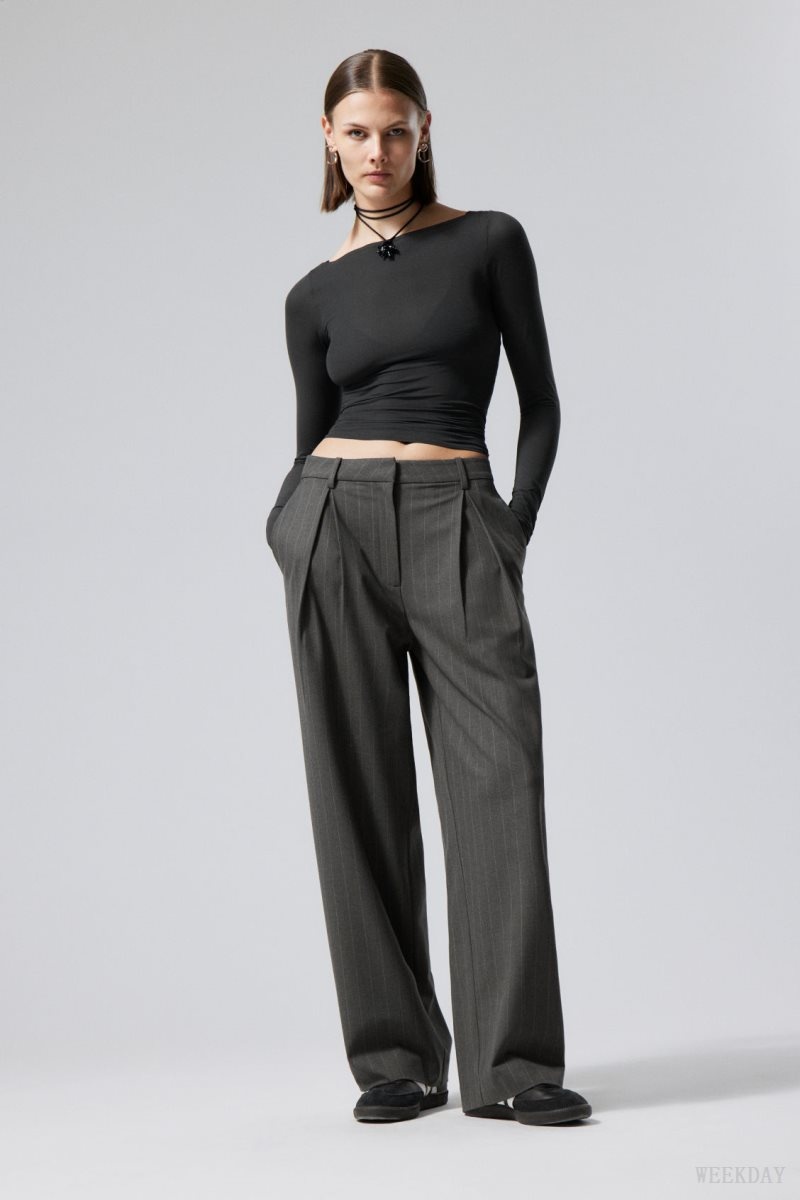 Weekday Zia Suit Trousers Grey | VMAU6489